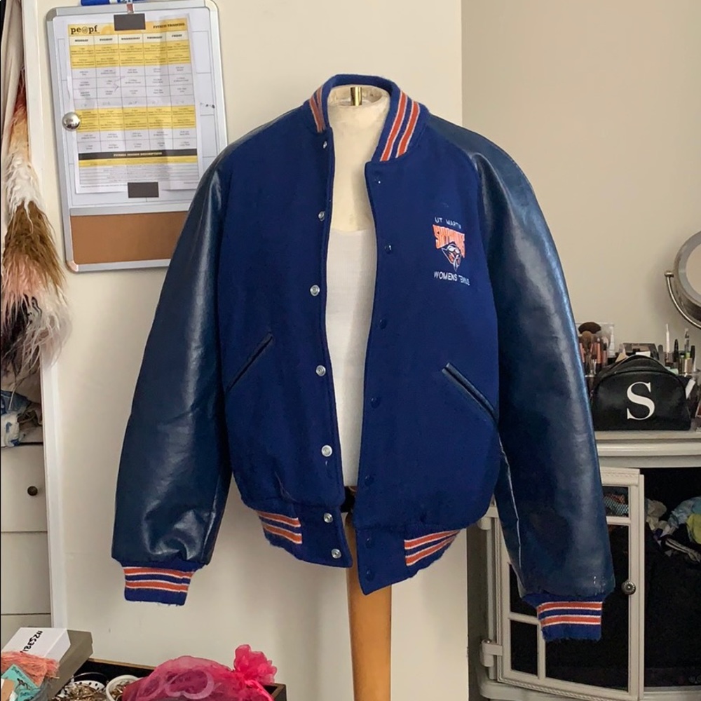 Tennis varsity jacket (leather sleeves)